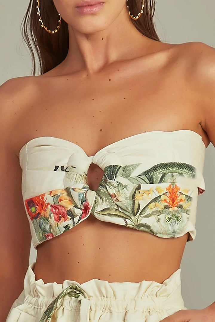 Cropped Bustier - Tropical Paradise