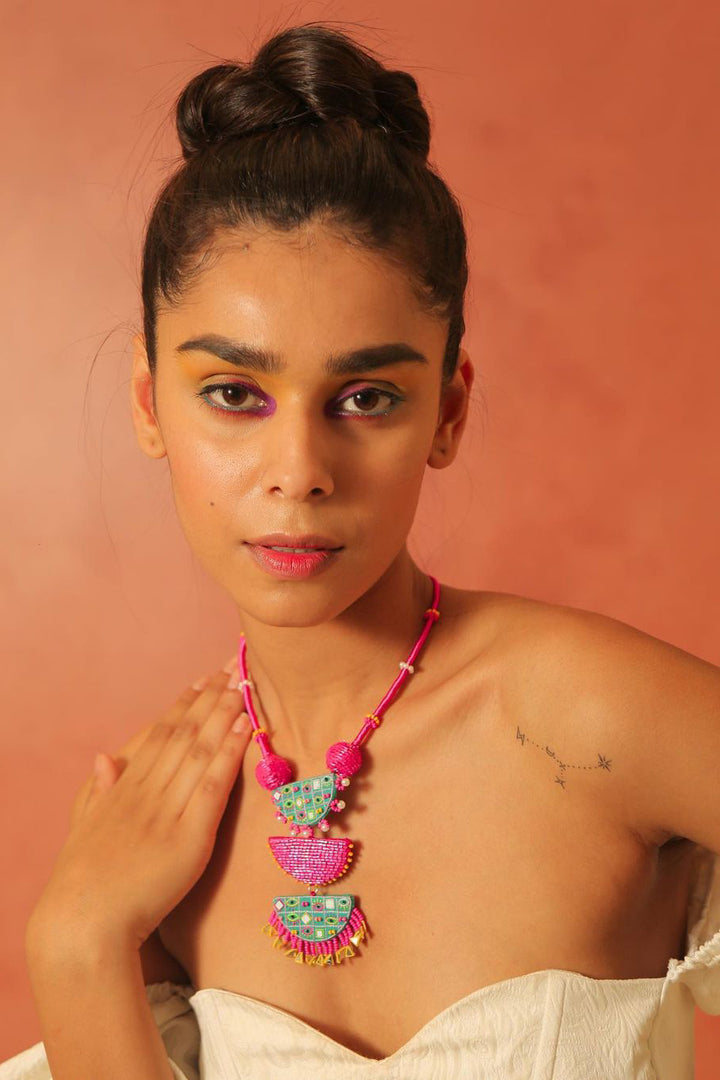 IYKYK Necklace / Pink and Sea Green / One Size