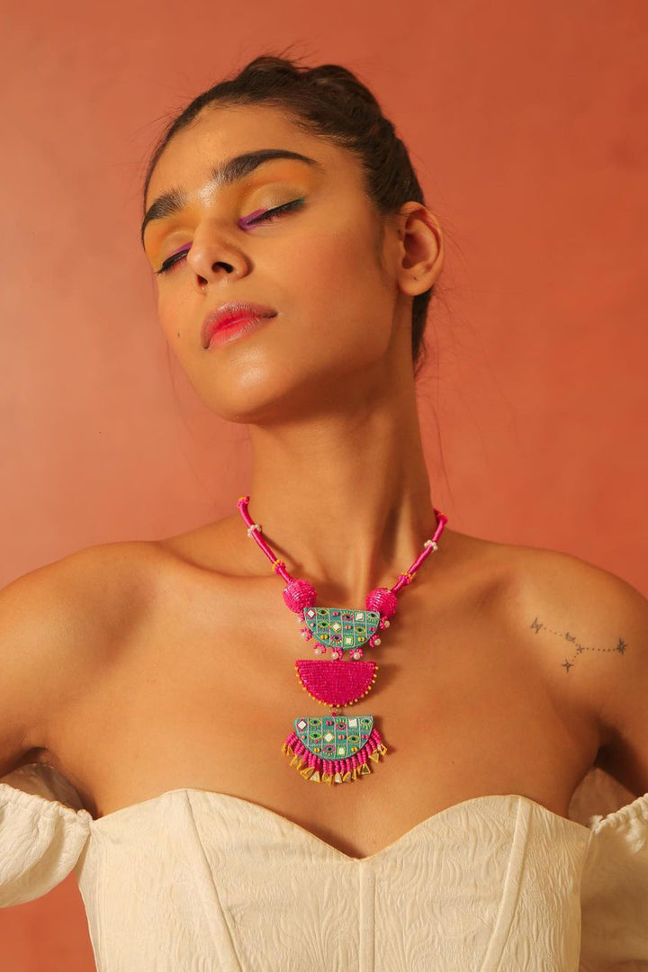 IYKYK Necklace / Pink and Sea Green / One Size