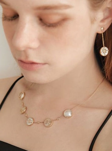 mother of pearl earrings B22-ES925-Mo-037