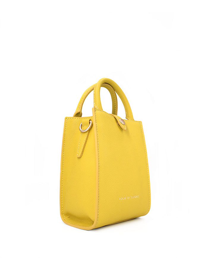 Venus Saffiano Mini Tote / Yellow