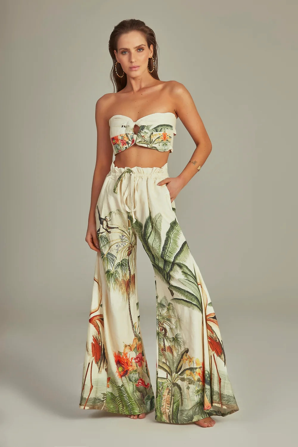 Cropped Bustier - Tropical Paradise