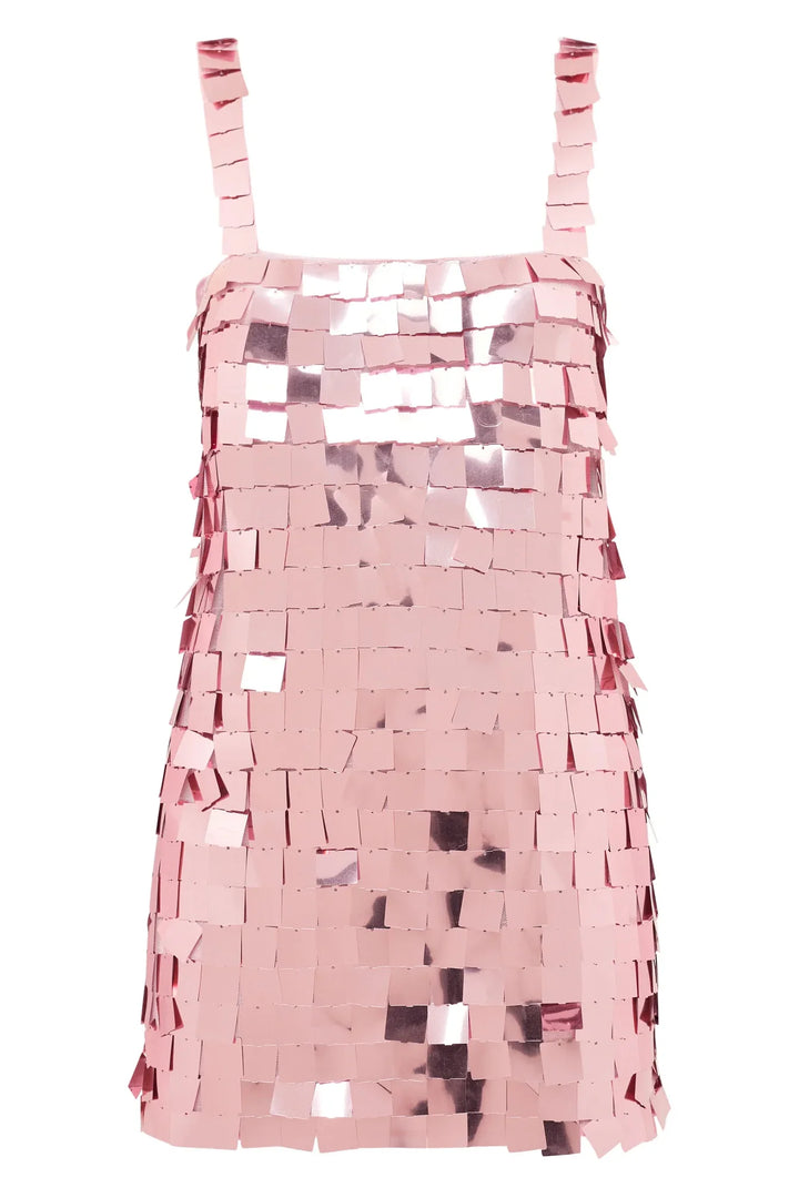 Disco Sequins Mini Dress / Pink