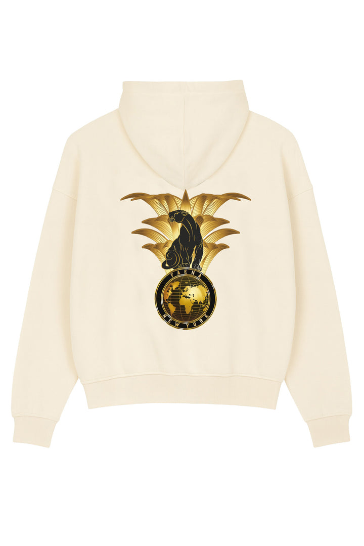 NY Cream Panther Zip Up Hoodie
