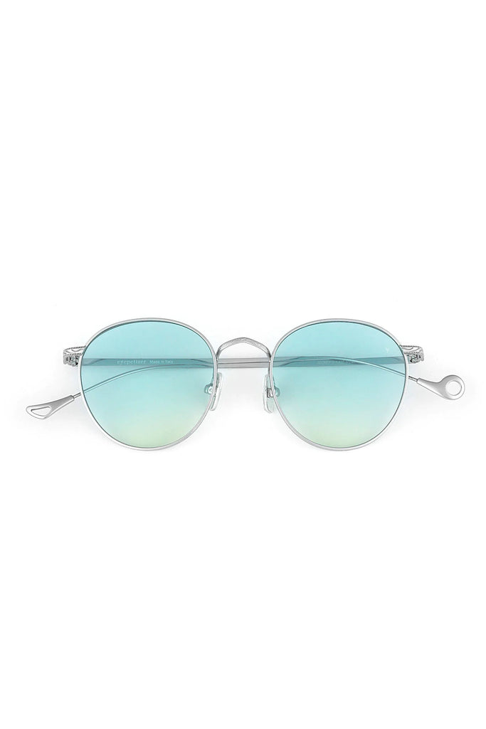 GDC round sunglasses ブルー NEW ROUND Sunglasses in Silver and Clear Gradient Blue